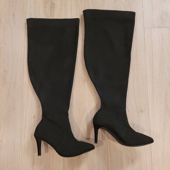 TORRID | Knit Stiletto Over The Knee Boot Heels | Sz. 8WW - Picture 3 of 8